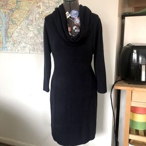 Navy Cowl Neck Sweater Dress sz L
